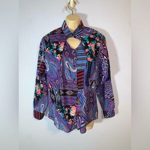 Frontier Series paisley floral patchwork Patterned long sleeve Shirt med cotton